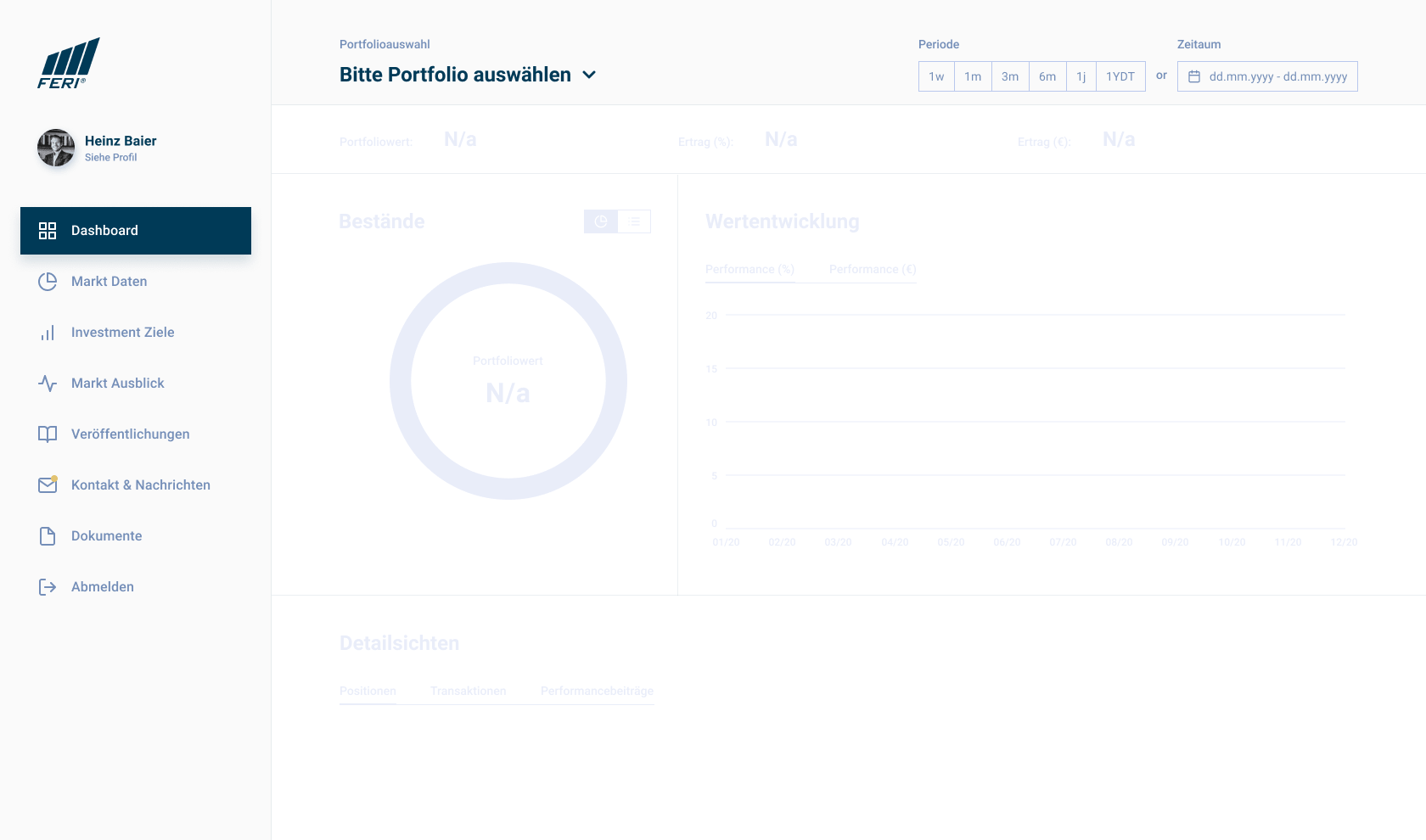 Dashboard empty